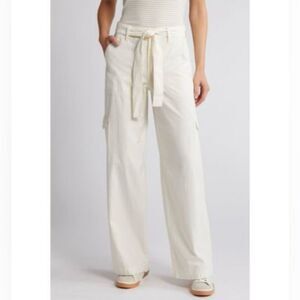 Madewell Wide Leg Cargo Pants in Ivory